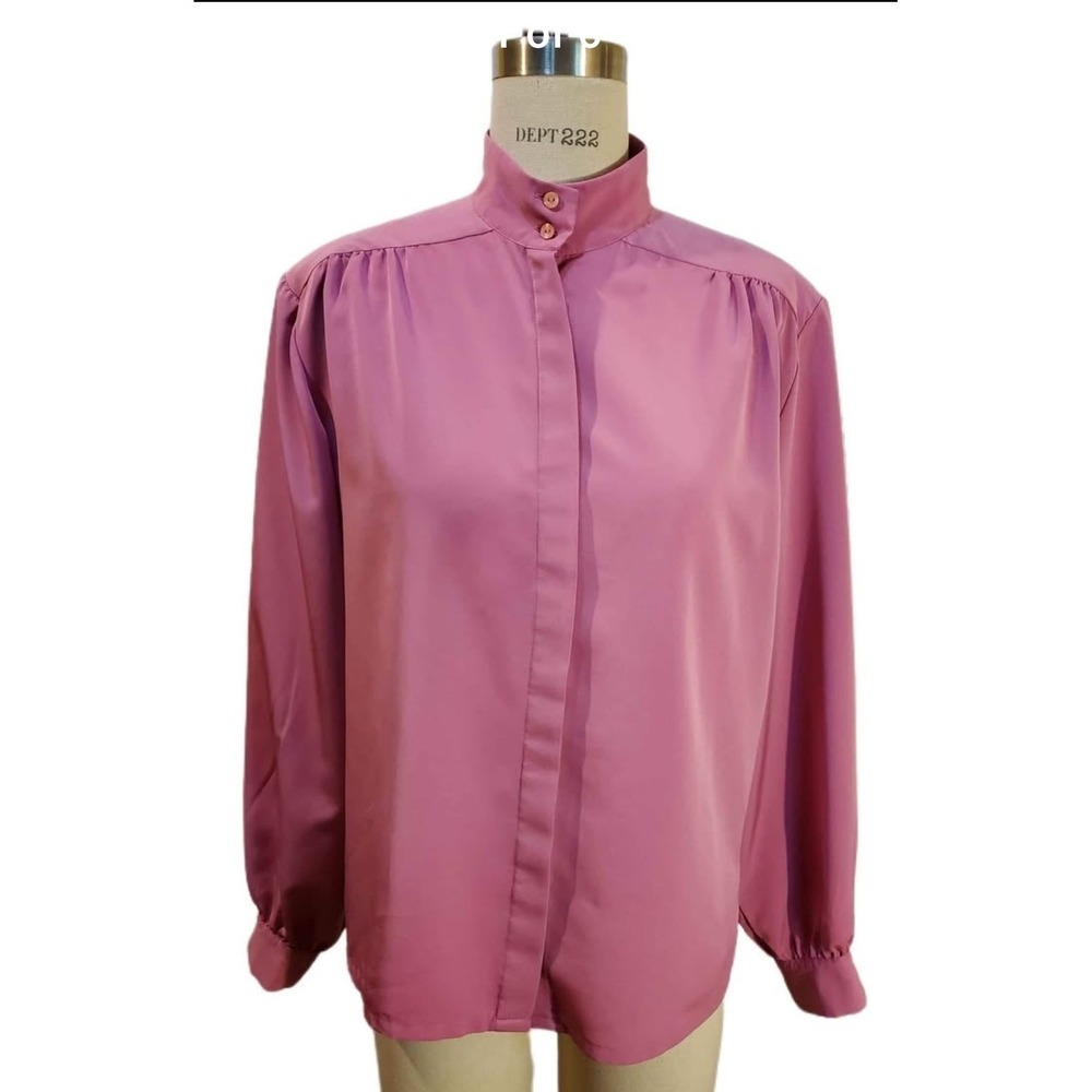 Country Sophisticates by Pendleton‎ Pink Mock Neck Blouse Vintage Size M USA